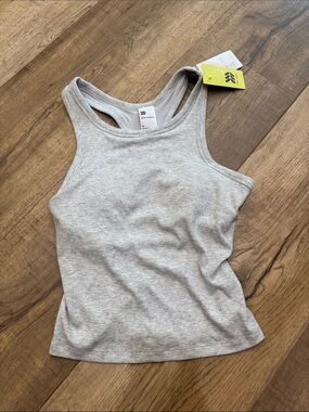 all in motion Heather Gray Ribbed Racerback Tank Top